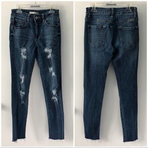 Kancan Distressed medium wash skinny jeans